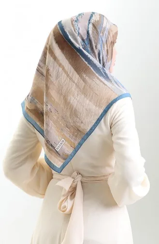 وشاح كاراكا من الألياف الطبيعية المنقوشة 82019-12 بني نيلي 82019-12