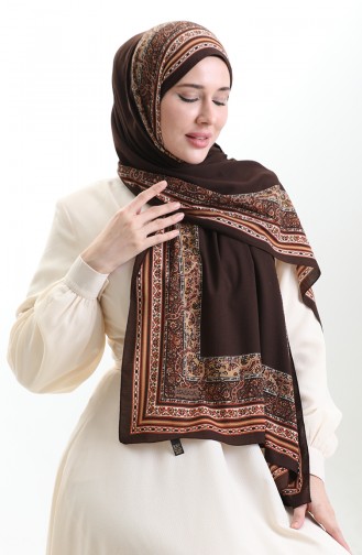 Châle Mio à Motifs Karaca 82012-01 Brun Amer 82012-01