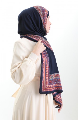 Karaca Châle Mio à Motifs 82012-02 Bleu Marine Or 82012-02