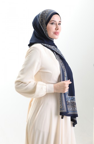 Mio Shawl With Karaca Pattern 82012-07 Navy Blue 82012-07