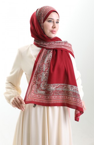 Châle Mio à Motifs Karaca 82012-08 Rouge Bordeaux 82012-08