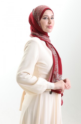 Châle Mio à Motifs Karaca 82012-08 Rouge Bordeaux 82012-08