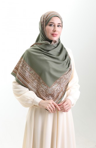 Karaca Patterned Mio Shawl 82012-10 Light Khaki Green 82012-10