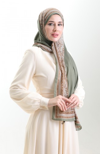 Karaca Patterned Mio Shawl 82012-10 Light Khaki Green 82012-10