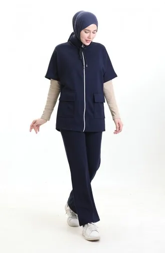 Oysho Vest Suit 11330-01 Navy Blue 11330-01