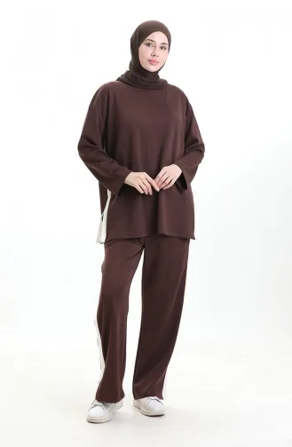 Oysho Stoffgarnierter Anzug 11332-03 Braun 11332-03