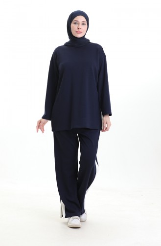 Oysho Kumaş Garnili Takım 11332-04 Lacivert