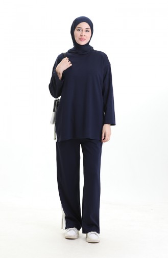 Oysho Kumaş Garnili Takım 11332-04 Lacivert