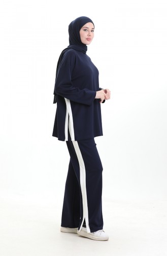 Oysho Kumaş Garnili Takım 11332-04 Lacivert