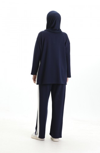 Oysho Kumaş Garnili Takım 11332-04 Lacivert