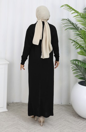 Cardigan Long Brodé En Maille 0021-03 Noir 0021-03