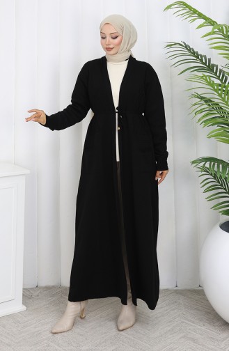 Gebreid Lang Vest 0033-02 Zwart 0033-02