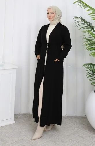 Strickjacke Lang 0033-02 Schwarz 0033-02