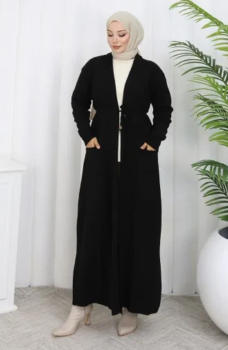 Strickjacke Lang 0033-02 Schwarz 0033-02