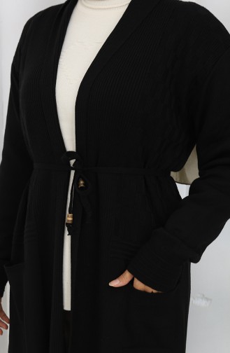 Gebreid Lang Vest 0033-02 Zwart 0033-02