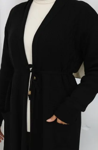 Strickjacke Lang 0033-02 Schwarz 0033-02