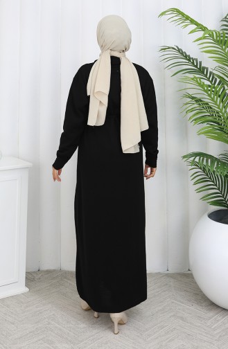 Gebreid Lang Vest 0033-02 Zwart 0033-02