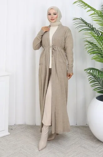 Strickjacke Lang 0033-03 Beige 0033-03