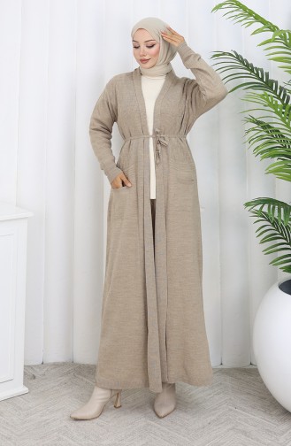 Cardigan Long En Tricot 0033-03 Beige 0033-03