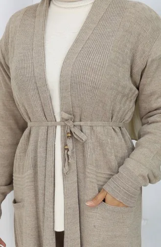 Strickjacke Lang 0033-03 Beige 0033-03