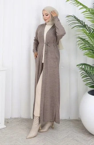 Lange Strickjacke 0033-04 Nerz 0033-04