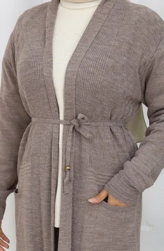 Lange Strickjacke 0033-04 Nerz 0033-04