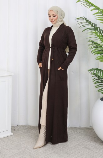 Gebreid Lang Vest 0033-05 Bruin 0033-05