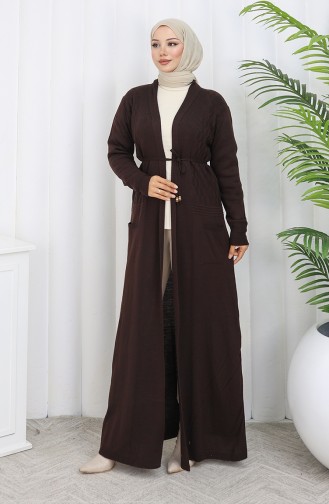 Gebreid Lang Vest 0033-05 Bruin 0033-05