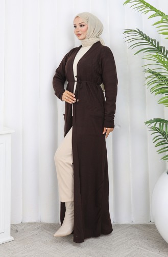 Gebreid Lang Vest 0033-05 Bruin 0033-05