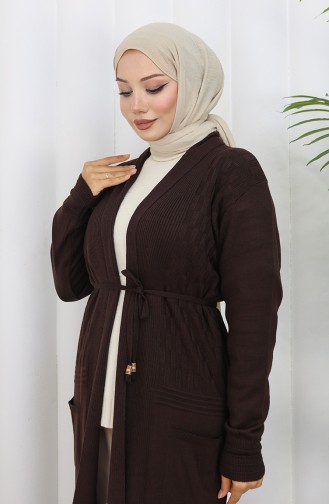 Gebreid Lang Vest 0033-05 Bruin 0033-05