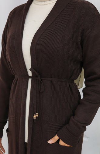 Gebreid Lang Vest 0033-05 Bruin 0033-05