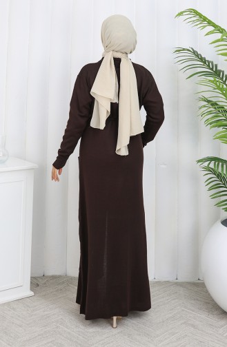 Gebreid Lang Vest 0033-05 Bruin 0033-05