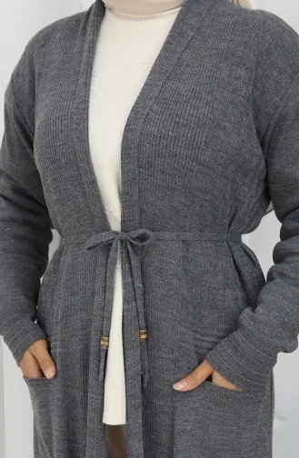 Strickjacke Lang 0033-06 Anthrazit 0033-06