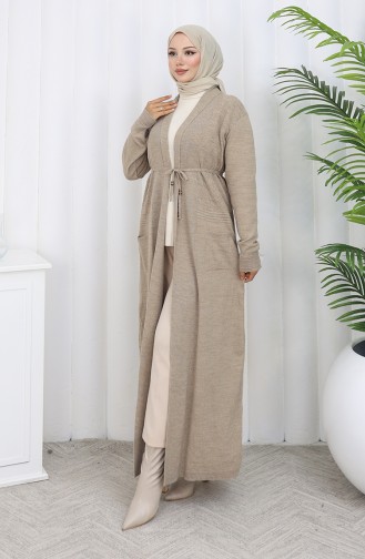 Knitwear Long Cardigan With Pocket 0036-04 Beige 0036-04