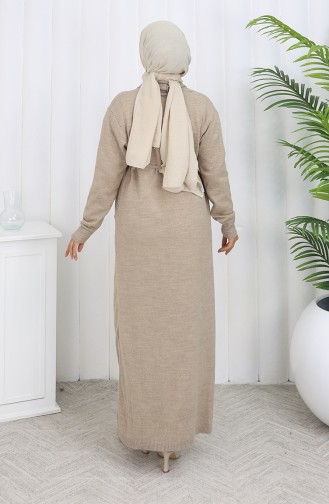 Knitwear Long Cardigan With Pocket 0036-04 Beige 0036-04