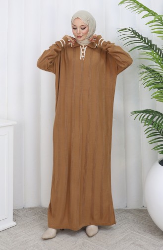Strickkleid Mit Polokragen Und Knöpfen 1135-02 Milchkaffee 1135-02