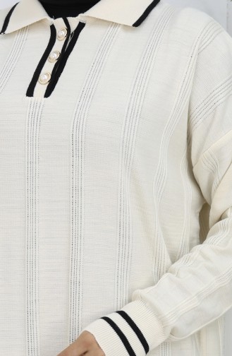 Strickkleid Mit Polokragen Und Knöpfen 1135-08 Beige 1135-08