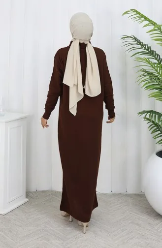 Knitwear Polo Collar Button Dress 1141-04 Brown 1141-04