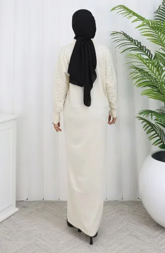 Gebreide Polokraagjurk Met Knopen 1141-05 Beige 1141-05