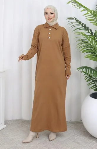 Knitwear Polo Collar Button Dress 1141-07 Milk Coffee 1141-07