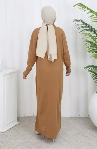 Knitwear Polo Collar Button Dress 1141-07 Milk Coffee 1141-07