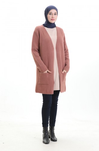 Knitwear Pocket Cardigan 0412-06 Dusty Rose 0412-06