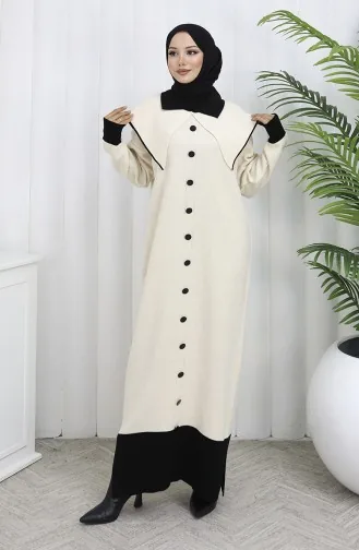 Knitwear Button-Down Collar Detailed Dress 0513-06 Beige 0513-06