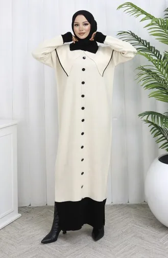 Knitwear Button-Down Collar Detailed Dress 0513-06 Beige 0513-06