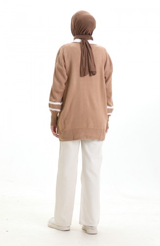 Knitwear Balloon Sleeve Collar Tunic 3007-13 Milk Coffee 3007-13