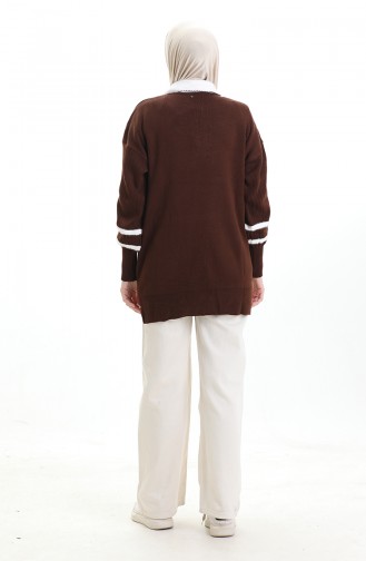 Knitwear Balloon Sleeve Collar Tunic 3007-14 Brown 3007-14