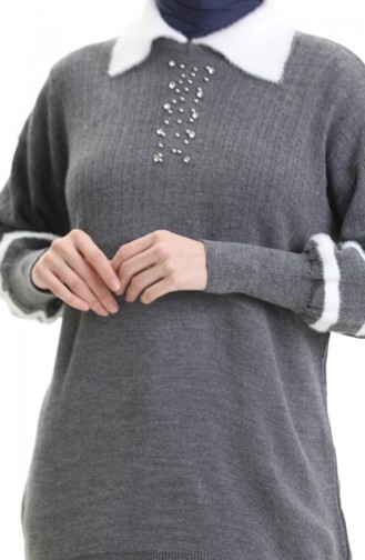Knitwear Balloon Sleeve Collar Tunic 3007-15 Smoke 3007-15