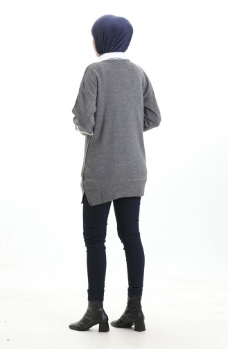 Knitwear Balloon Sleeve Collar Tunic 3007-15 Smoke 3007-15