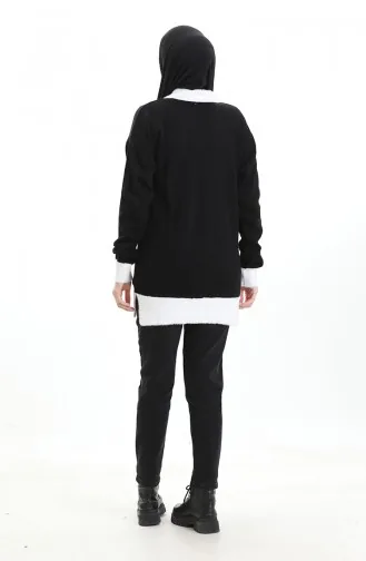 تونيك محبوك مزين بالخرز 3002-01 أسود 3002-01