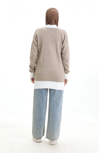 Triko Boncuk Detaylı Tunik 3002-02 Vizon